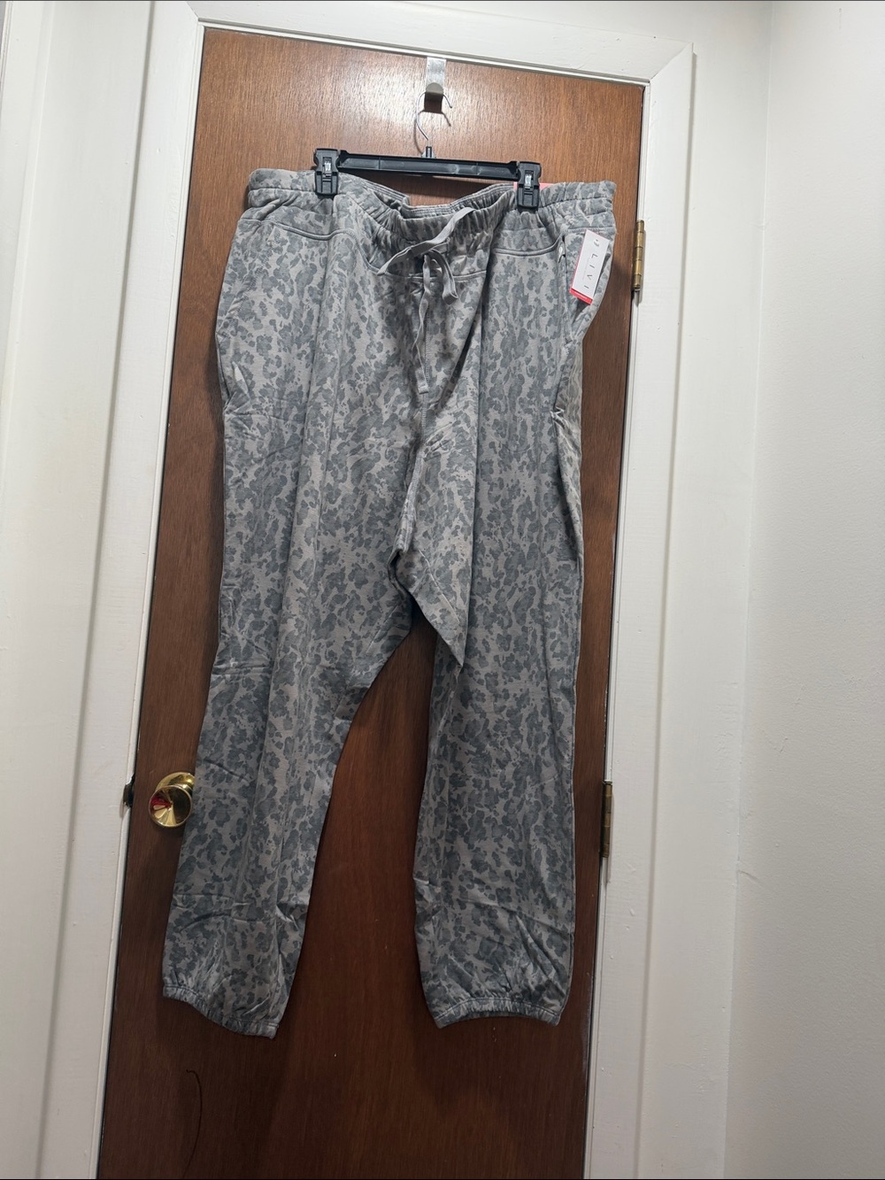 Women's Gray Camo Drawstring Jogger Pants